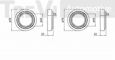TREVI AUTOMOTIVE wb1529 -  Комплект подшипника ступицы колеса